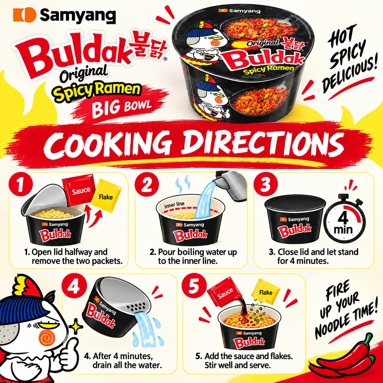 SY Buldak Ramen Big Bowl 105g thumbnail 2
