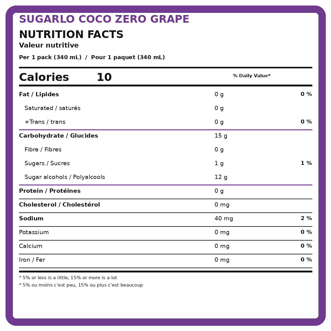 CocoZero Grape 340ml thumbnail 2