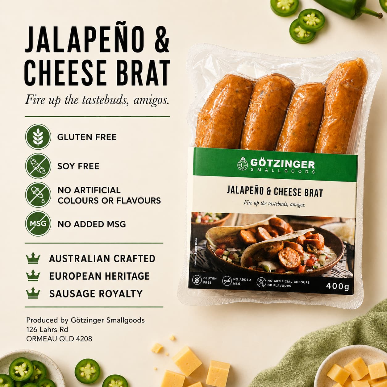 Jalapeno&Cheese Brat 400g thumbnail 2