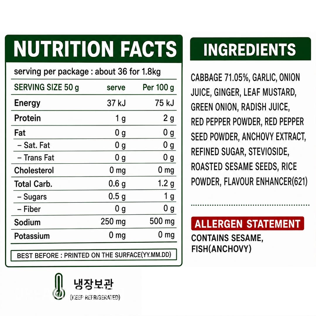 YJI Seoul Gyeonggi Kimchi 1.8kg thumbnail 2