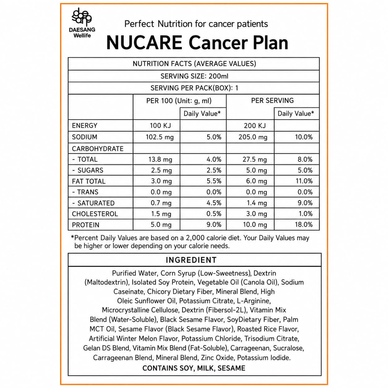 Nucare Cancer Plan 200ml thumbnail 2