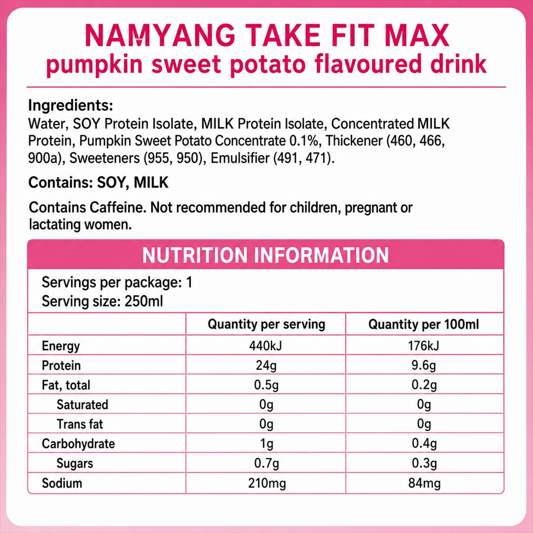 Takefit Max Pumpkin Sweet Potato Flavor 250ml thumbnail 2