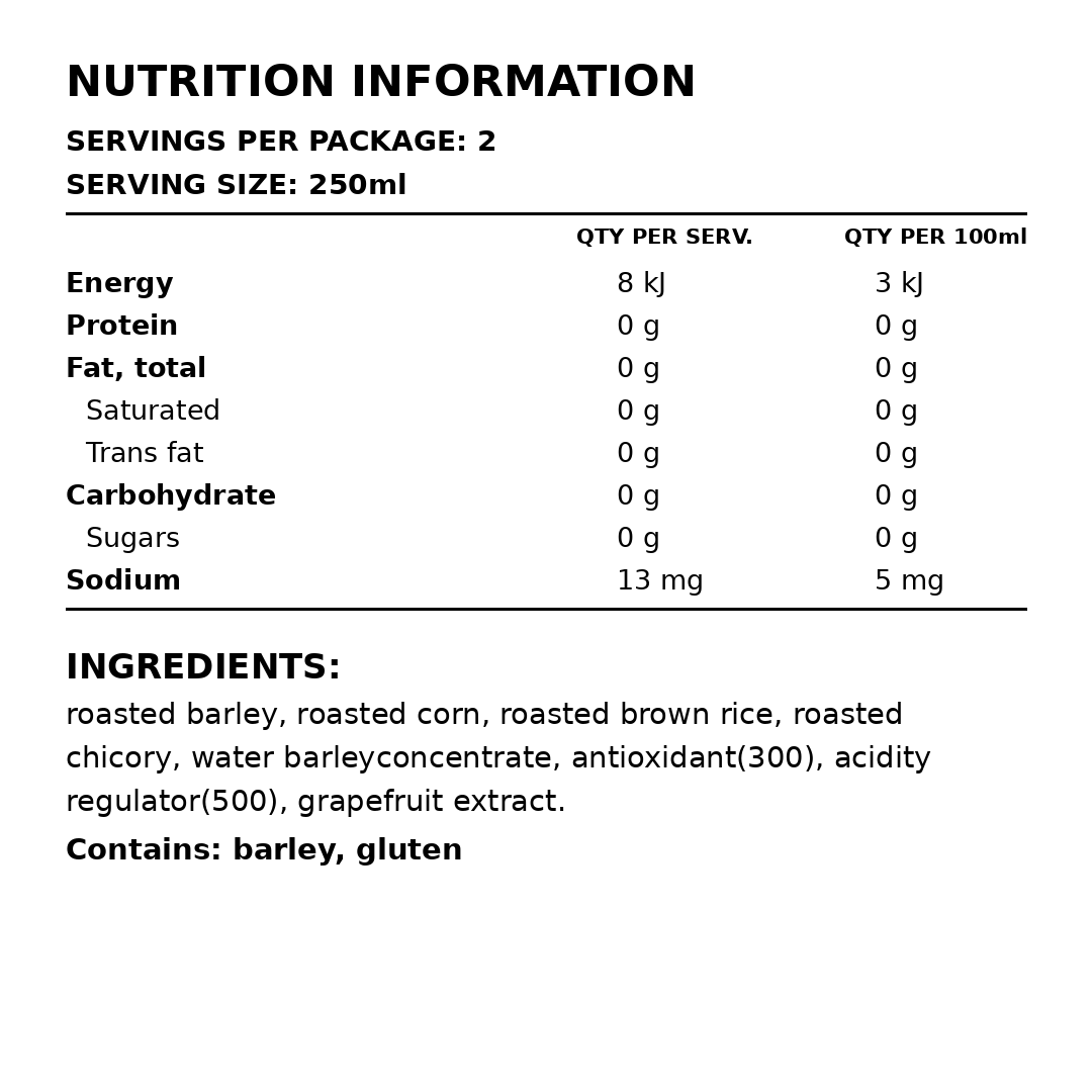 WJ Barley Tea 500ml thumbnail 2