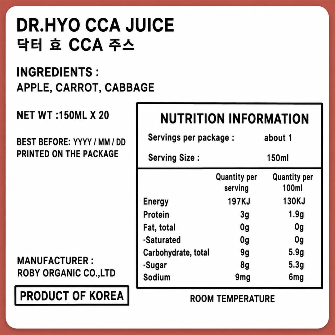 DR.Hyo CCA Juice 150ml*20 thumbnail 2